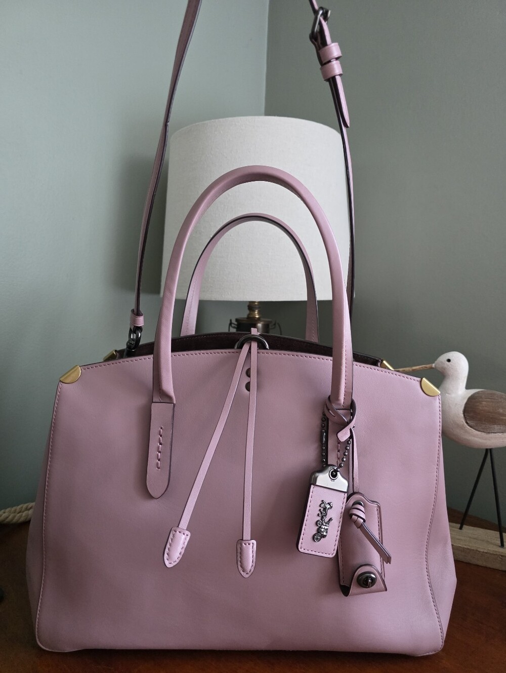 Coach 22821 Cooper Carryall Dusty Rose Glovetanned Leather Satchel Bag 1941 - Picture 16 of 16